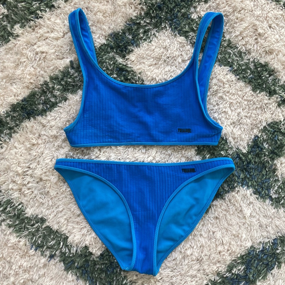 Triangl Blue Ribbed Bikini